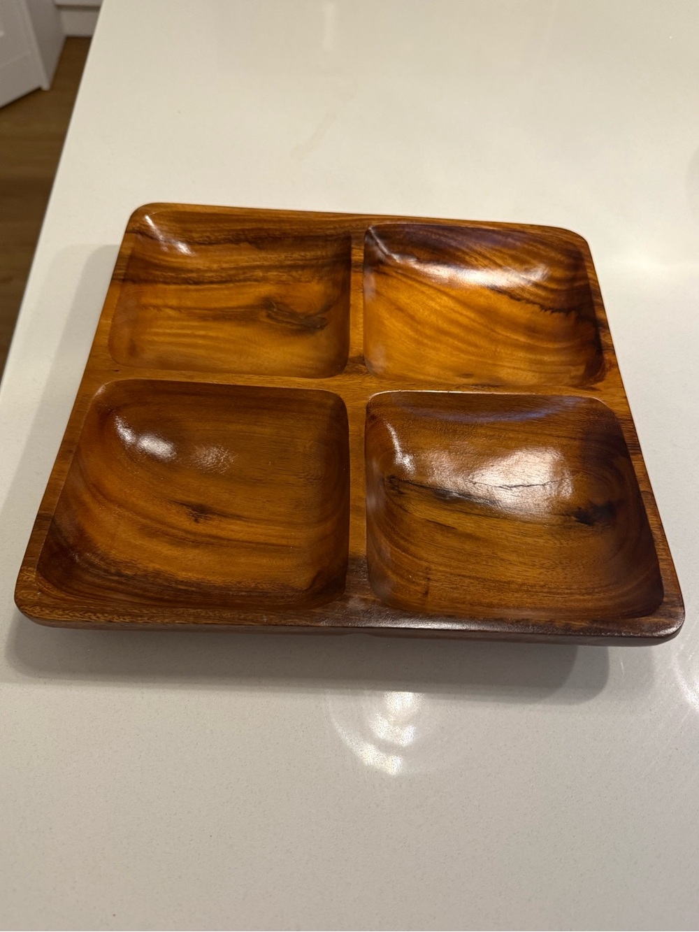 MCM Wooden 4-Compartment Serving Tray